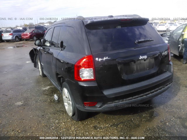 1C4NJCBAXCD662837 - 2012 JEEP COMPASS SPORT BLACK photo 3