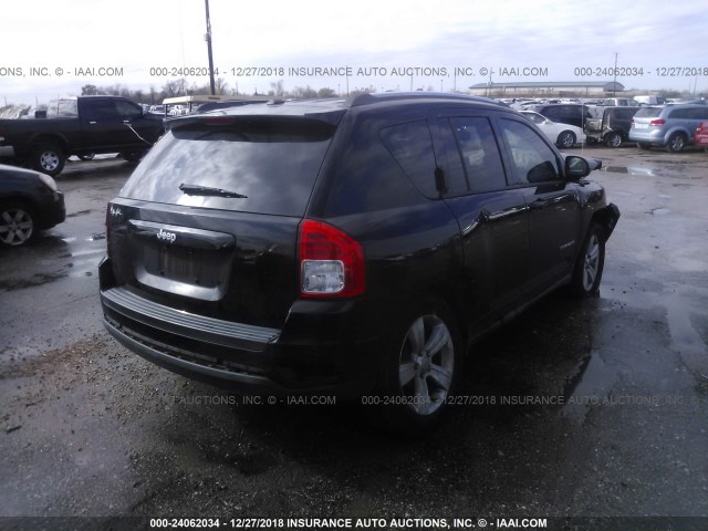 1C4NJCBAXCD662837 - 2012 JEEP COMPASS SPORT BLACK photo 4