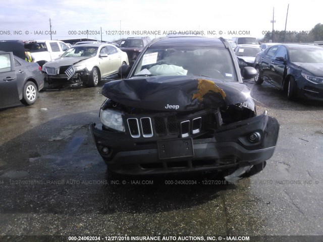 1C4NJCBAXCD662837 - 2012 JEEP COMPASS SPORT BLACK photo 6