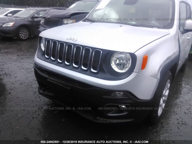 ZACCJABB9JPH57621 - 2018 JEEP RENEGADE LATITUDE SILVER photo 6