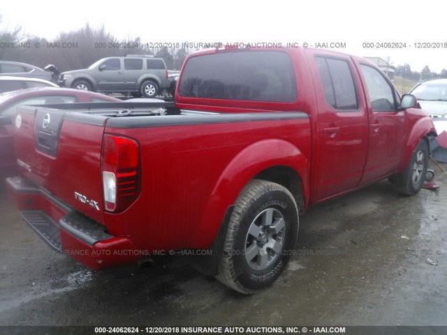 1N6AD0EV3AC436819 - 2010 NISSAN FRONTIER CREW CAB SE/LE/NISMO RED photo 4