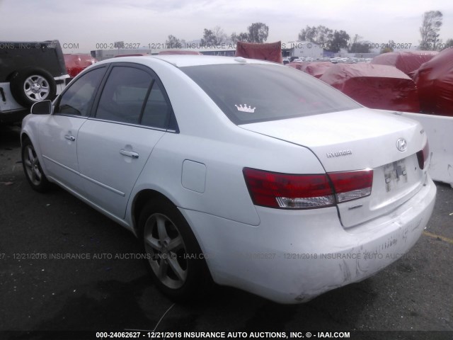 5NPEU46F07H289181 - 2007 HYUNDAI SONATA SE/LIMITED WHITE photo 3