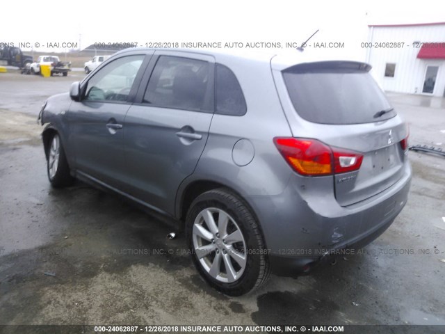 4A4AP3AU4FE011767 - 2015 MITSUBISHI OUTLANDER SPORT ES SILVER photo 3