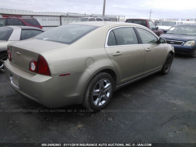 1G1ZH57B28F224733 - 2008 CHEVROLET MALIBU 1LT TAN photo 4