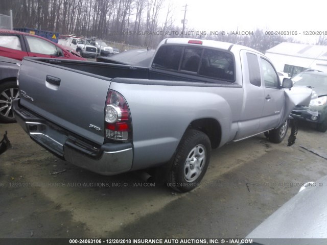 5TFTX4CNXEX044304 - 2014 TOYOTA TACOMA ACCESS CAB ვერცხლისფერი ფოტო 4