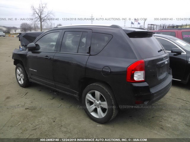 1C4NJCBB2DD258652 - 2013 JEEP COMPASS SPORT BLACK photo 3