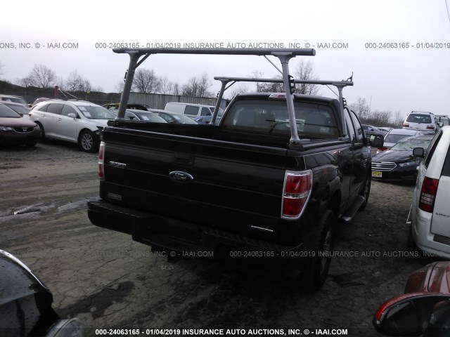 1FTFX1EF2DFC75963 - 2013 FORD F150 SUPER CAB BLACK photo 4