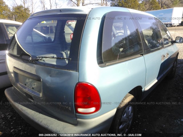 2P4FP25B6WR500394 - 1998 PLYMOUTH VOYAGER BLUE photo 4