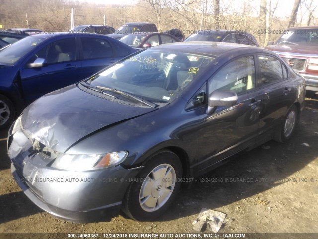 JHMFA36278S026272 - 2008 HONDA CIVIC HYBRID GRAY photo 2