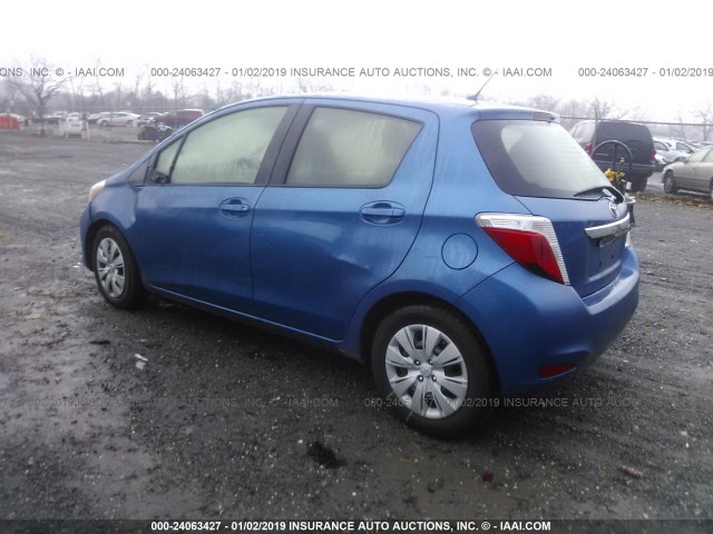 JTDKTUD3XCD534843 - 2012 TOYOTA YARIS BLUE photo 3