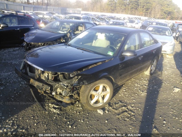 5NPEU46FX7H296123 - 2007 HYUNDAI SONATA SE/LIMITED BLUE photo 2