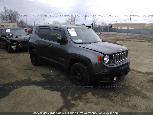 ZACCJBAB4HPE76957 - 2017 JEEP RENEGADE SPORT Մոխրագույն լուսանկար 1