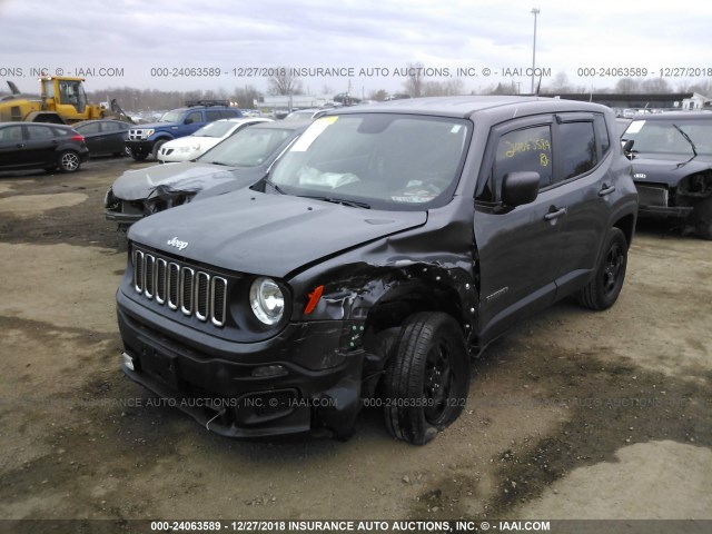 ZACCJBAB4HPE76957 - 2017 JEEP RENEGADE SPORT Մոխրագույն լուսանկար 2