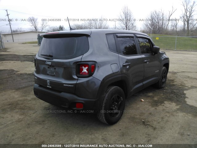 ZACCJBAB4HPE76957 - 2017 JEEP RENEGADE SPORT Մոխրագույն լուսանկար 4