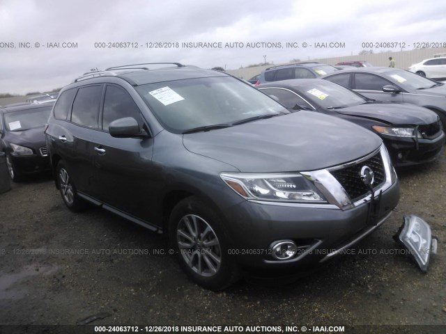 5N1AR2MN3FC719919 - 2015 NISSAN PATHFINDER S/SV/SL/PLATINUM GRAY photo 1