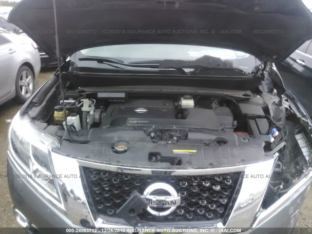 5N1AR2MN3FC719919 - 2015 NISSAN PATHFINDER S/SV/SL/PLATINUM GRAY photo 10