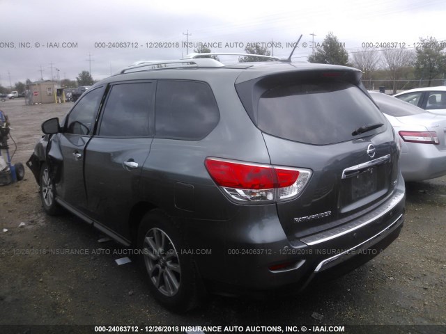 5N1AR2MN3FC719919 - 2015 NISSAN PATHFINDER S/SV/SL/PLATINUM GRAY photo 3