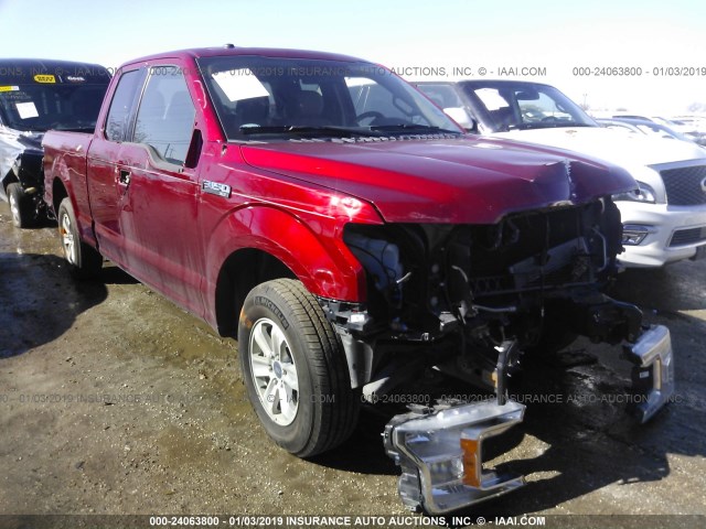 1FTEX1CB4JKC51582 - 2018 FORD F150 SUPER CAB RED photo 1