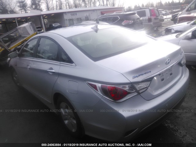 KMHEC4A48BA002139 - 2011 HYUNDAI SONATA HYBRID SILVER photo 3