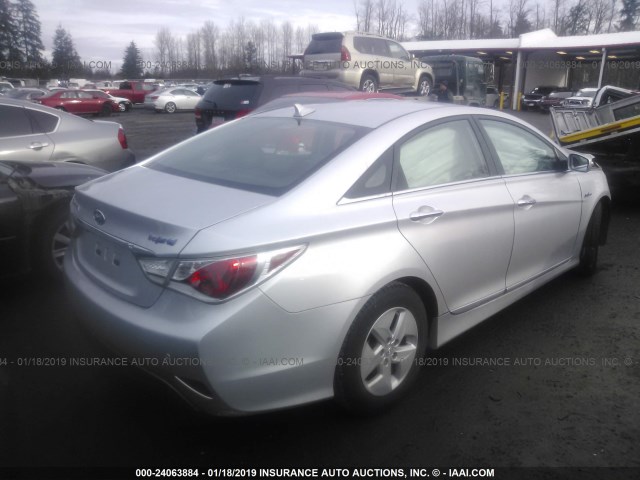 KMHEC4A48BA002139 - 2011 HYUNDAI SONATA HYBRID SILVER photo 4