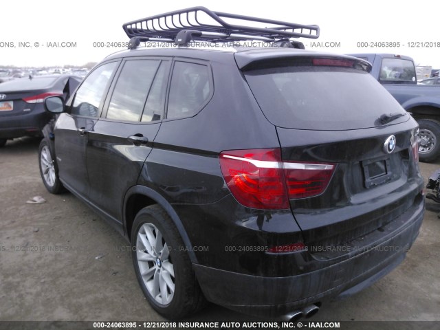 5UXWX9C51D0A14904 - 2013 BMW X3 XDRIVE28I შავი ფოტო 3