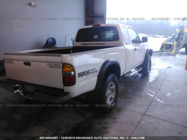 5TESN92N14Z436398 - 2004 TOYOTA TACOMA XTRACAB PRERUNNER თეთრი ფოტო 4