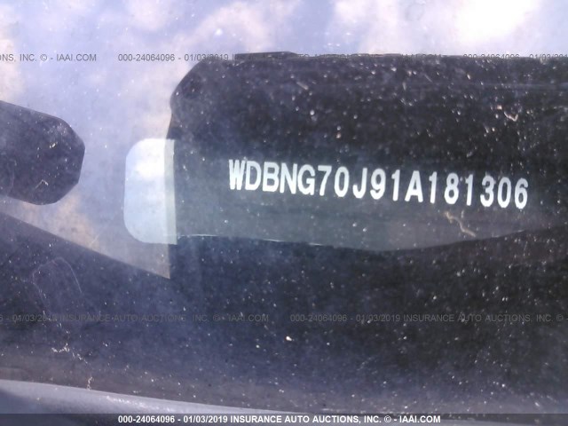 WDBNG70J91A181306 - 2001 MERCEDES-BENZ S 430 BLACK photo 9