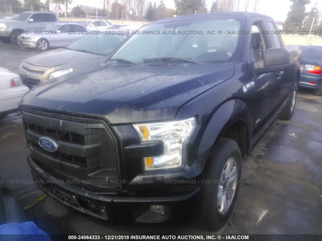 1FTEX1CP9GFA97240 - 2016 FORD F150 SUPER CAB BLACK photo 2