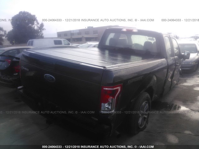 1FTEX1CP9GFA97240 - 2016 FORD F150 SUPER CAB BLACK photo 4