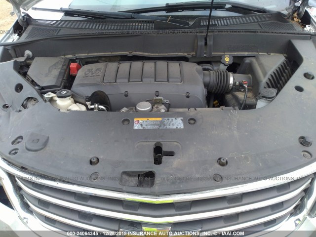 1GNKRGKDXFJ281256 - 2015 CHEVROLET TRAVERSE LT SILVER photo 10