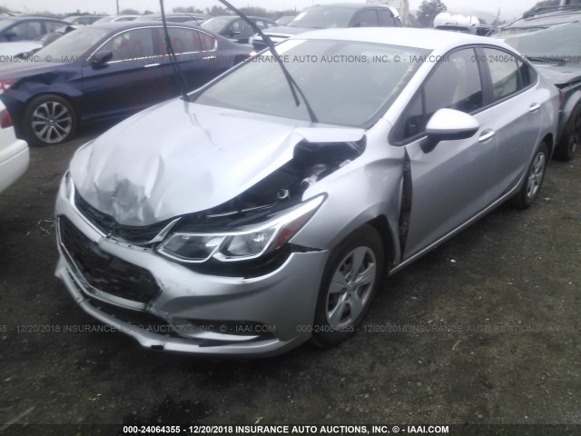 1G1BC5SM4H7257459 - 2017 CHEVROLET CRUZE LS SILVER photo 2