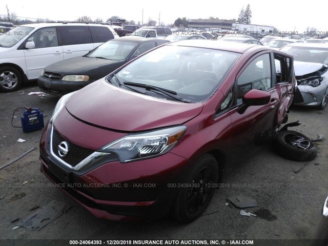 3N1CE2CP0JL356720 - 2018 NISSAN VERSA NOTE S/S PLUS/SV/SL/SR RED photo 2