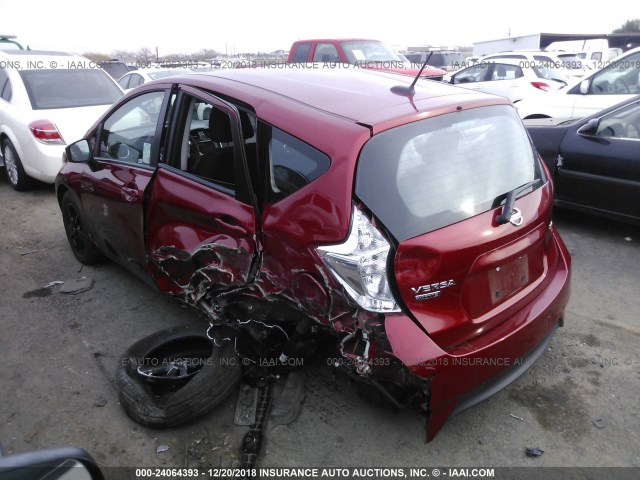 3N1CE2CP0JL356720 - 2018 NISSAN VERSA NOTE S/S PLUS/SV/SL/SR RED photo 3