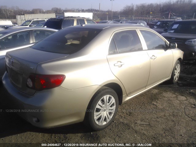 1NXBU4EE4AZ328424 - 2010 TOYOTA COROLLA S/LE/XLE GOLD photo 4