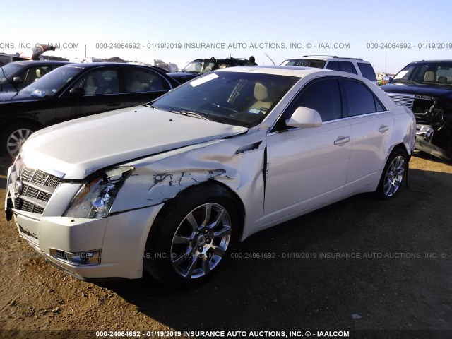 1G6DP57V380111961 - 2008 CADILLAC CTS HI FEATURE V6 WHITE photo 2