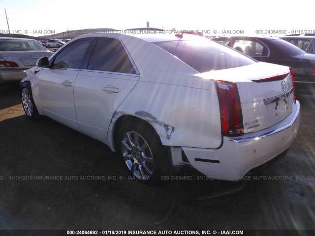 1G6DP57V380111961 - 2008 CADILLAC CTS HI FEATURE V6 WHITE photo 3