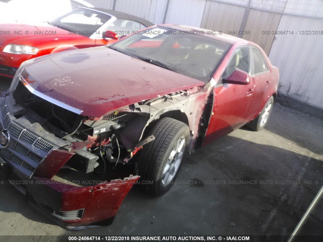 1G6DV57V490113161 - 2009 CADILLAC CTS HI FEATURE V6 RED photo 2