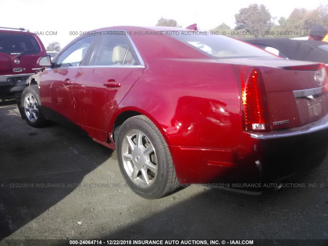 1G6DV57V490113161 - 2009 CADILLAC CTS HI FEATURE V6 RED photo 3