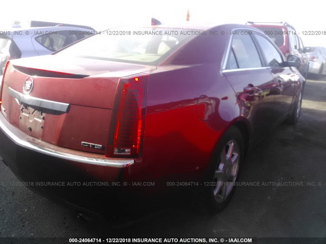 1G6DV57V490113161 - 2009 CADILLAC CTS HI FEATURE V6 RED photo 4