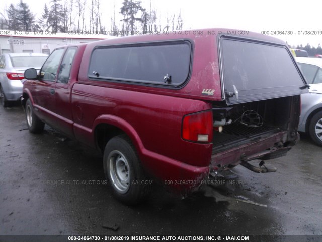 1GCCS19W2S8239736 - 1995 CHEVROLET S TRUCK S10 RED photo 3