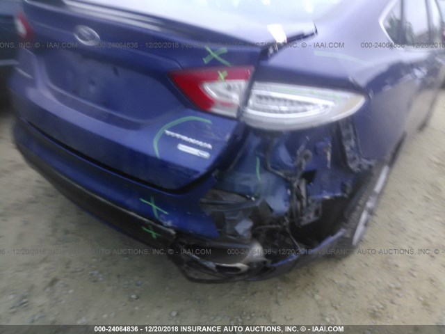 3FA6P0D99DR266062 - 2013 FORD FUSION TITANIUM BLUE photo 6