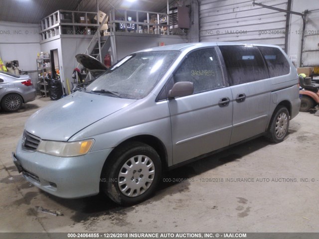 5FNRL18513B085666 - 2003 HONDA ODYSSEY LX BLUE photo 2