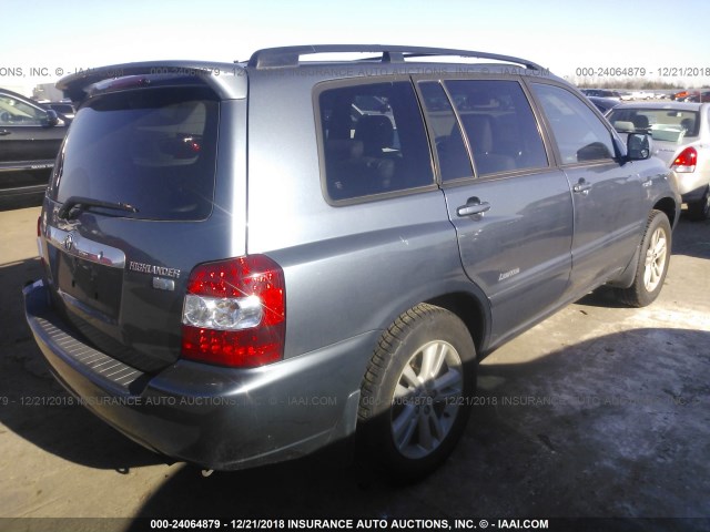 JTEDW21A860014185 - 2006 TOYOTA HIGHLANDER HYBRID GRAY photo 4