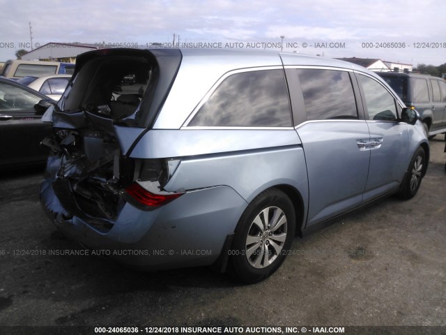 5FNRL5H69EB036105 - 2014 HONDA ODYSSEY EXL BLUE photo 4