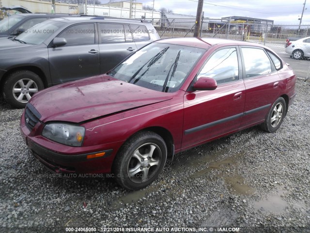 KMHDN56D45U159500 - 2005 HYUNDAI ELANTRA GLS/GT BURGUNDY photo 2