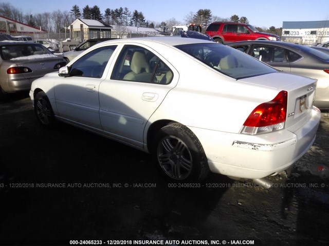 YV1RS592172621386 - 2007 VOLVO S60 2.5T WHITE photo 3