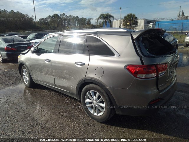 5XYPG4A57JG394412 - 2018 KIA SORENTO LX/L GRAY photo 3