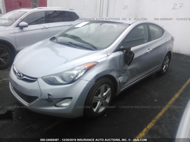 5NPDH4AE7CH072154 - 2012 HYUNDAI ELANTRA GLS/LIMITED SILVER photo 2