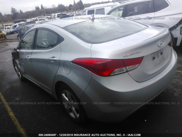 5NPDH4AE7CH072154 - 2012 HYUNDAI ELANTRA GLS/LIMITED SILVER photo 3