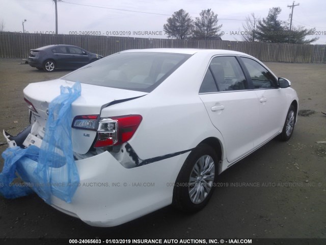 4T1BF1FK9EU316711 - 2014 TOYOTA CAMRY L/SE/LE/XLE WHITE photo 4